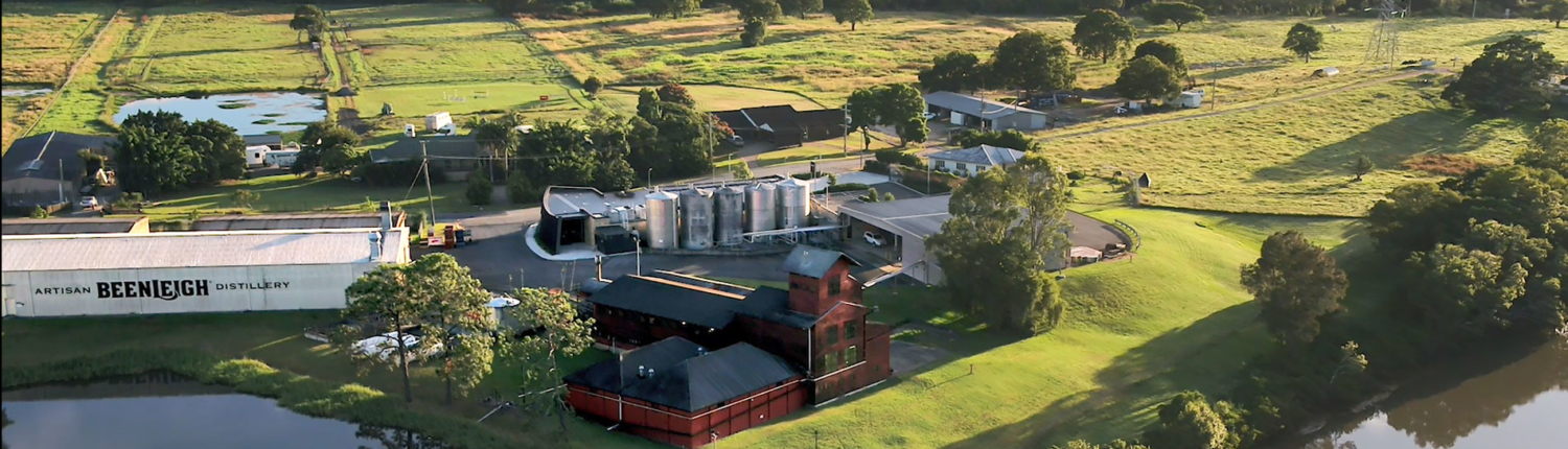 View of buildings at Beenleigh Distillery