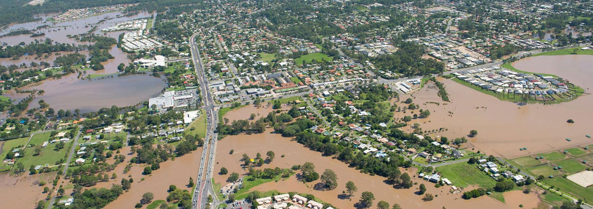 View from plane of flooding in Logan