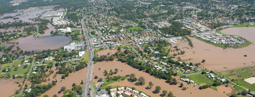 View from plane of flooding in Logan