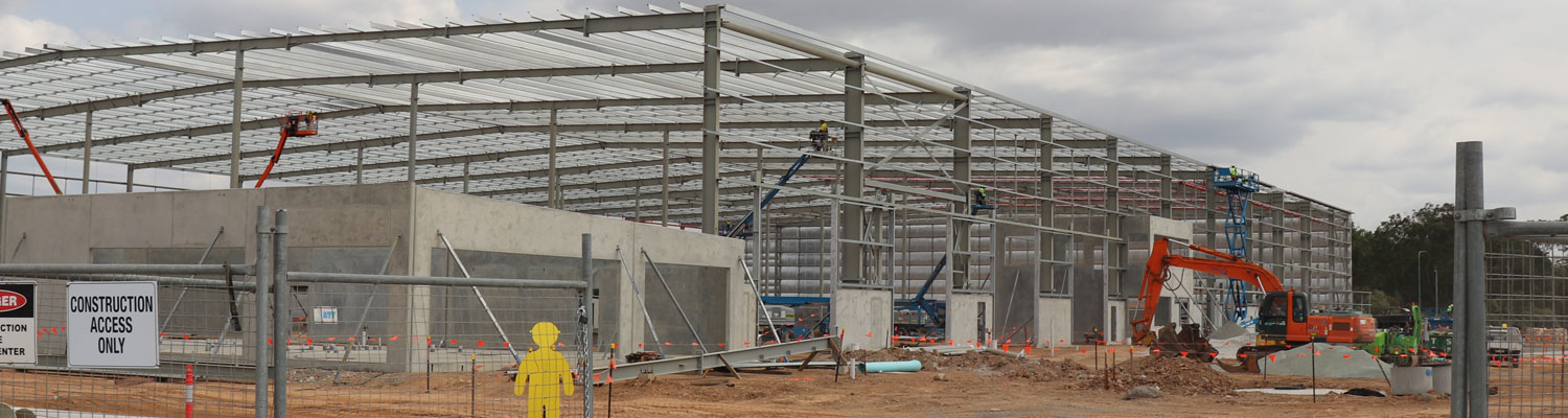 Construction of a large industrial building