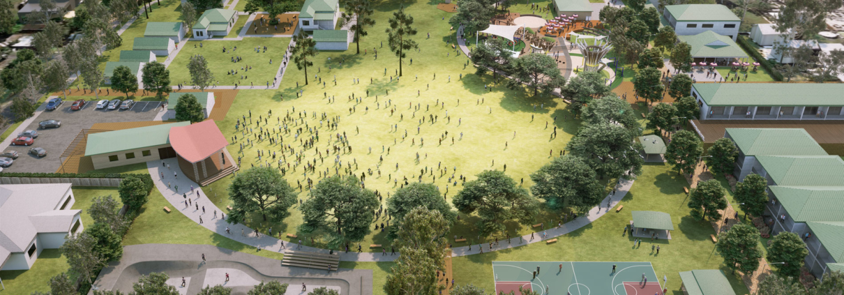 Artist illustration of future Logan Village Green