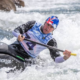 Jez Blanchard kayaking in rapids