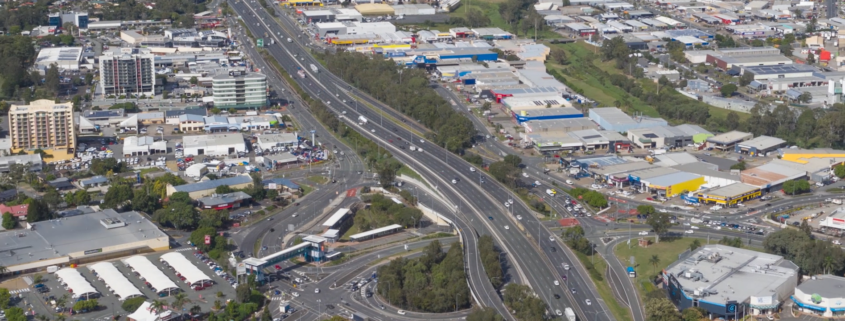 Aerial view of Springwood and Underwood including M1