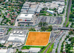 Aerial view of Meadowbrook with Australian Unity site marked out