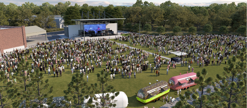 Artists impression of Kingston Butter factory outdoor events space