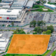 Aerial view of Meadowbrook with Australian Unity site marked out