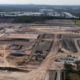 Aerial photo of land cleared at Crestmead for future industrial estate