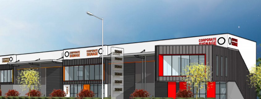 Artists impression of buildings at Berrinba Mixed Business and Industry Development