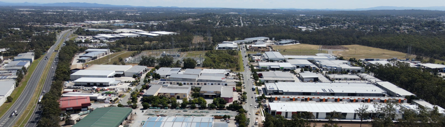 Aerial photo of industrial precint in Meadowbrook