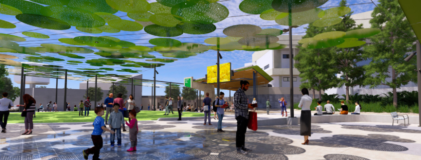 Artists impression of shade solution discs at Beenleigh Town Square