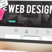 laptop with web design tools on the screen