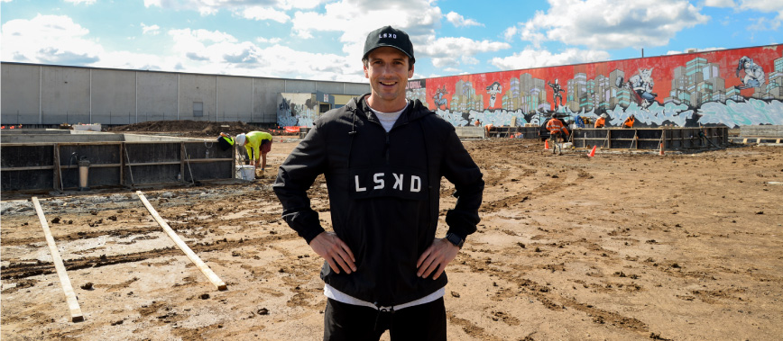 LSKD CEO Jason Daniel at the site of his new headquarters building in Loganholme