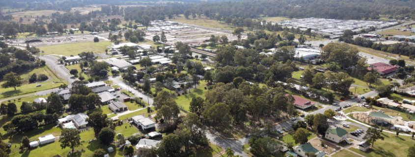 Aerial view of Logan Village