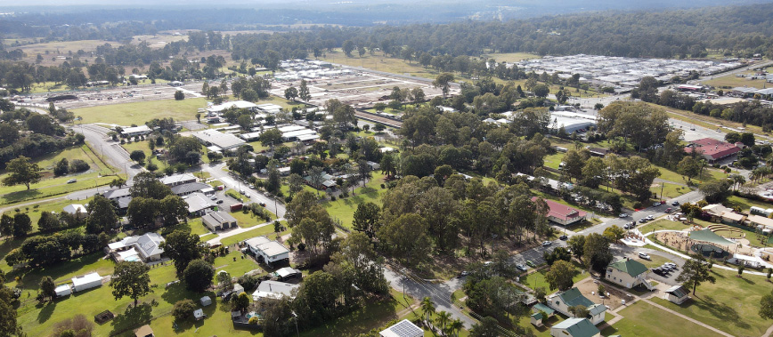 Aerial view of Logan Village