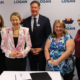 Logan Chamber President Stewart Fleming, Small Business Commissioner Maree Adshead, Minister for Employment and Small Business Di Farmer, Mayor Darren Power, Logan Regional Chamber President Chyerl Pridham, Beenleigh Yatala Chamber President Kerrie Saverin, signing the Small Business Friendly Council charter