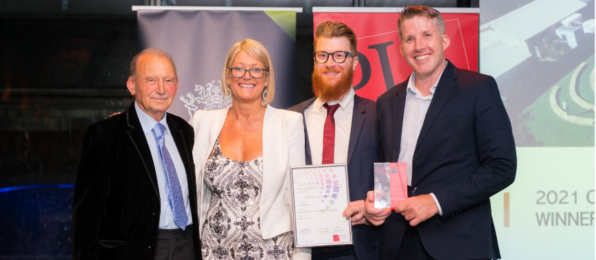 Council officers receiving award from Phil Heywood, Queensland Past President and First Awards Convenor