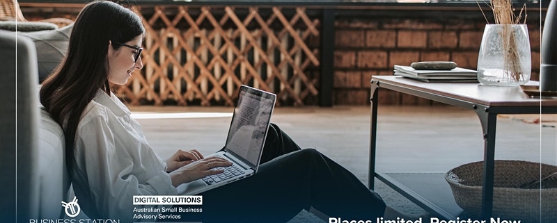 Accountant looking at her laptop