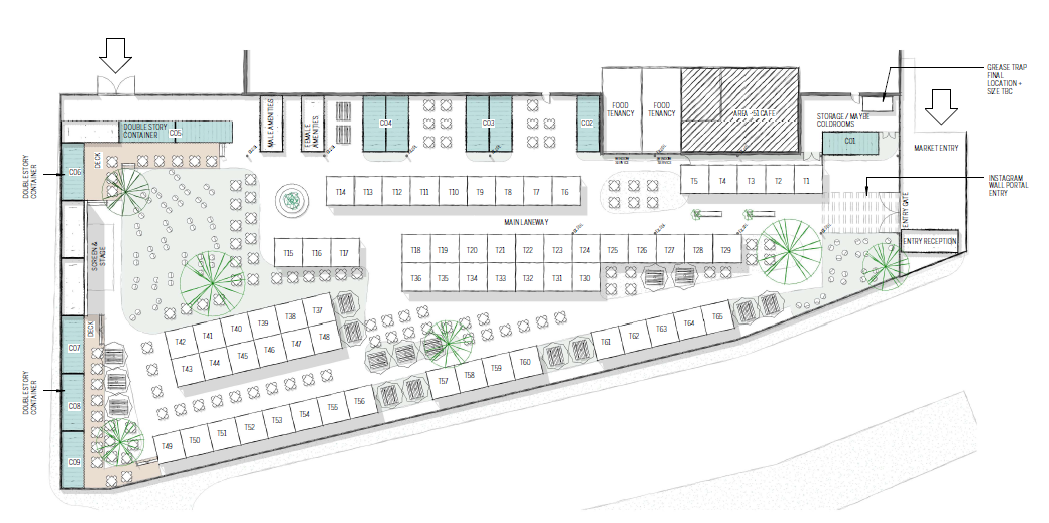 Concept plans for a Asian night market at Area 51