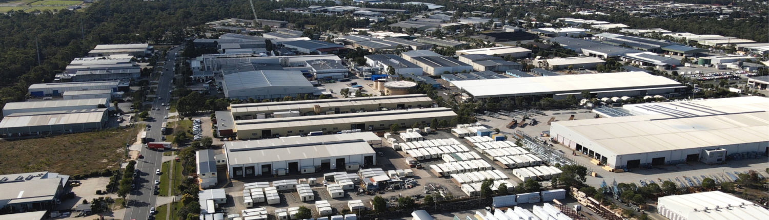 Warehouses under construction in Crestmead Logistics Estate