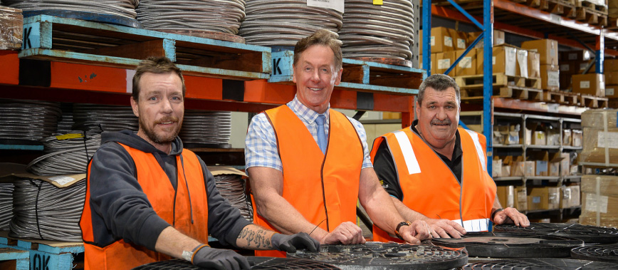 Mayor Darren Power with Brendan Churchill and Michael Glover