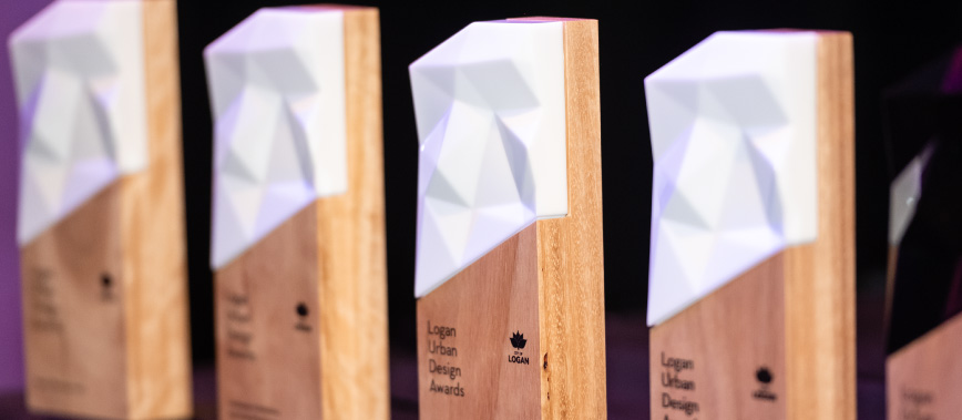 Logan Urban Design Awards trophies