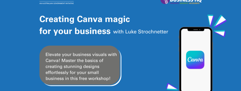 Event details with Canva logo on the phone