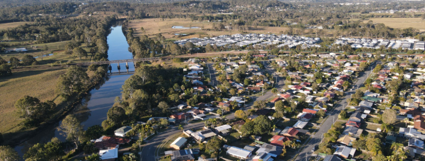 Aerial photo of Bethania and the Logan River