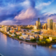 a drone shot of Brisbane river