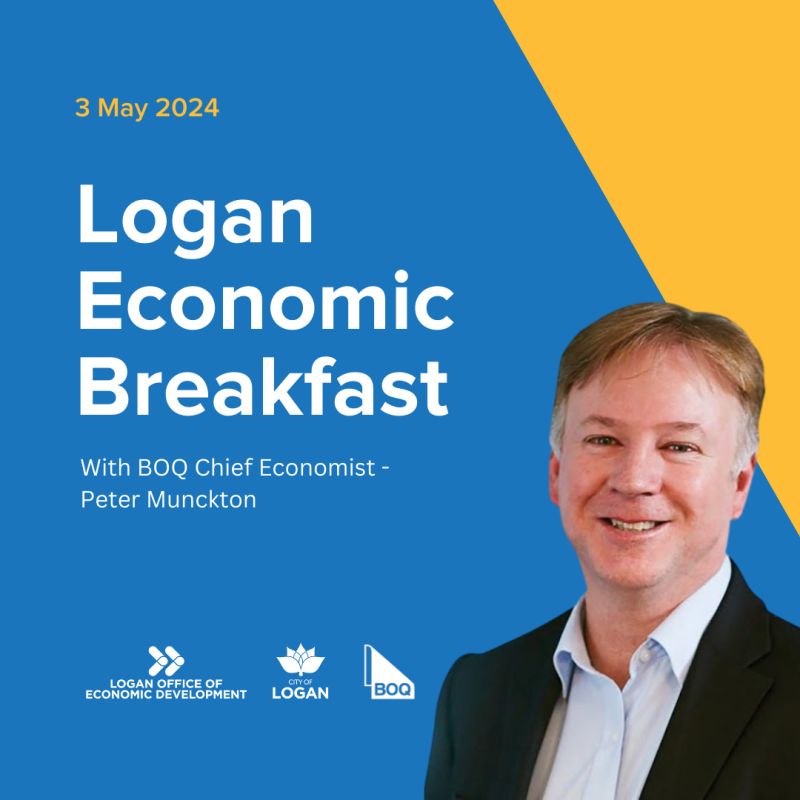 Logan Economic Breakfast ad, picture of Peter Munckton