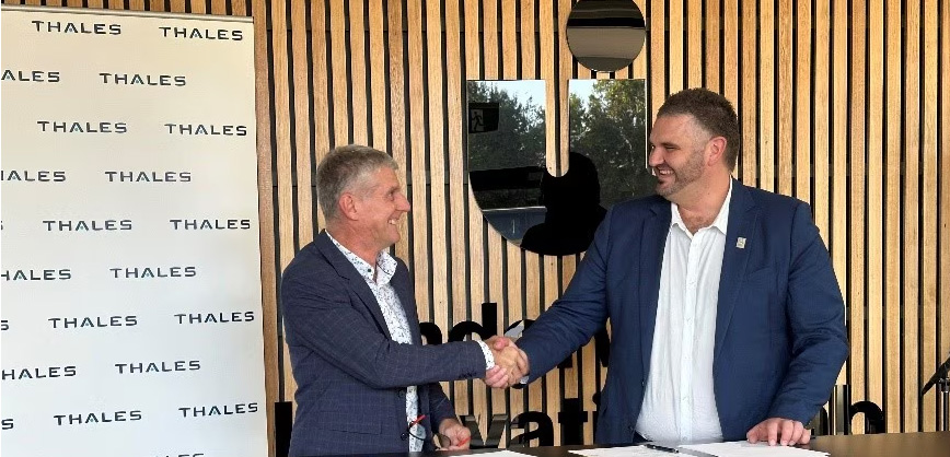 Dr Paul Mathiesen (UiLab Chief Innovation Officer) and Bobby Pavlickovski, Head of Uncrewed Services, Thales Australia