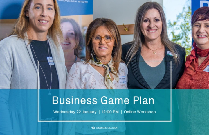 4 business woman standing in front of some pull up banners