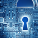 Cyber security concept with lock